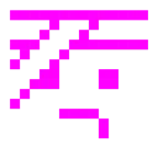 Computerspiel-Monster + Gesicht mit Kopfverband