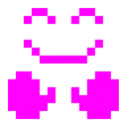 Computerspiel-Monster + Gesicht mit umarmenden Händen