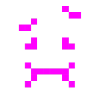 Computerspiel-Monster + würgendes Gesicht