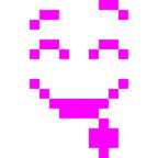 Computerspiel-Monster + sabberndes Gesicht