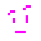 Computerspiel-Monster + Gesicht mit hochgezogenen Augenbrauen
