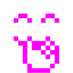 Computerspiel-Monster + verlegen kicherndes Gesicht