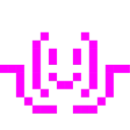 Computerspiel-Monster + schulterzuckende Person