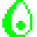 Computerspiel-Monster + Avocado