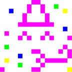 Computerspiel-Monster + Partygesicht