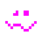 Computerspiel-Monster + schwindeliges Gesicht