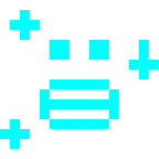 Computerspiel-Monster + frierendes Gesicht