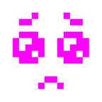 Computerspiel-Monster + bettelndes Gesicht