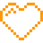 Computerspiel-Monster + oranges Herz