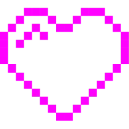 Computerspiel-Monster + pinkes Herz