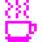 Computerspiel-Monster + Heißgetränk