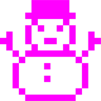 Computerspiel-Monster + Schneemann ohne Schneeflocken