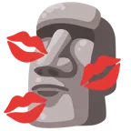 marca de beso + estatua moái