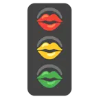 marca de beso + semáforo