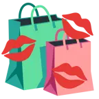 marca de beso + bolsas de compras
