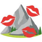 marca de beso + montaña