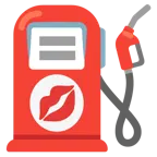 marca de beso + surtidor de gasolina