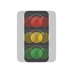 schlagendes Herz + vertikale Verkehrsampel