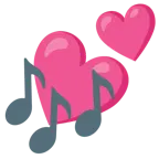 dos corazones + notas musicales