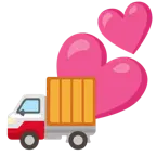dos corazones + camión de reparto