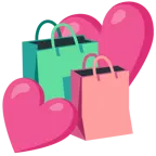 dos corazones + bolsas de compras