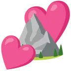 dos corazones + montaña