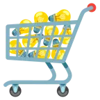 lâmpada + carrinho de compras