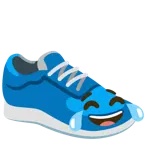 face with tears of joy + running shoe