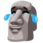 face with tears of joy + moai