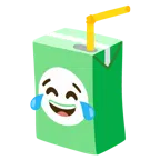 face with tears of joy + beverage box