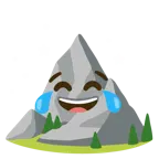 face with tears of joy + mountain