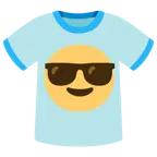 cara sonriendo con gafas de sol + camiseta