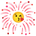 وجه يرسل قبلة + ألعاب نارية