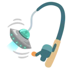 disco volante + canna da pesca