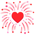palo de corazones + fuegos artificiales