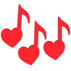 palo de corazones + notas musicales