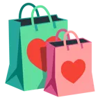 palo de corazones + bolsas de compras
