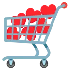 palo de corazones + carrito de la compra