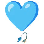exclamación de corazón + caña de pescar