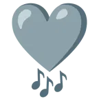 exclamación de corazón + notas musicales