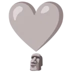 exclamación de corazón + estatua moái