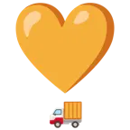 exclamación de corazón + camión de reparto