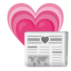 wachsendes Herz + Zeitung