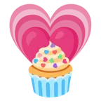 wachsendes Herz + Cupcake