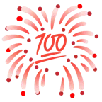 100 Punkte + Feuerwerk