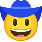 Gesicht mit Cowboyhut + blaues Herz