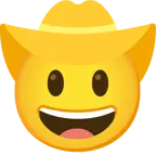 cowboy hat face + yellow heart