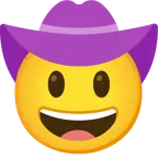 Gesicht mit Cowboyhut + lila Herz