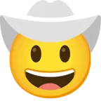 Gesicht mit Cowboyhut + weißes Herz