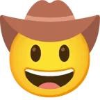 Gesicht mit Cowboyhut + braunes Herz